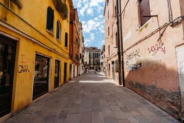 Narrow street in the town. Venice.