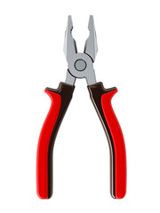 Open pliers on transparent background.