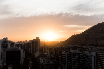 sunset over the city
