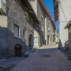 Street view in sunny Briancon, France