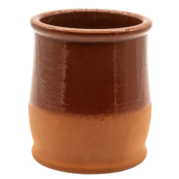 a single brown clay cup