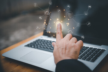 New technology bigdata and business process strategy, automate operation, customer service management, cloud computing, smart industry.Digital transformation change management, internet of things.