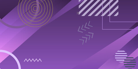 Obraz premium Minimal geometric background. Dynamic shapes composition. purple memphis Vector illustration