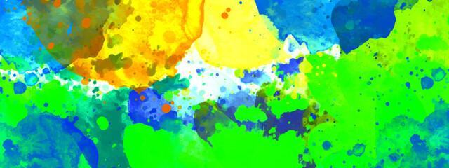 A Colorful Brushed Painted Abstract Background  watercolor illustration background ,Paint stains with spots, blots, grains, splashes. Colorful wallpaper.