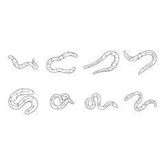 earthworm icon set