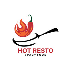 hot chili pepper logo. illustration of hot restauran vector