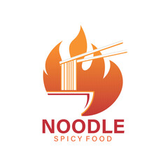 illustration of spicy noodle design logo vector