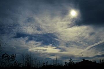 time clouds over the city
