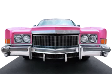 Foto op Canvas Beautiful US vintage convertible in pink © Composer