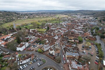 .Godalming market town, Surrey UK drone aerial © Air Video UK 