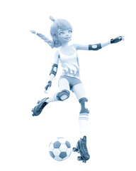Fototapeta na wymiar skate girl is playing football