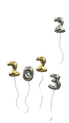 New Years Balloon 2022 fly away 2023 arrived gold and silver