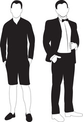 silhouette black men design vector
