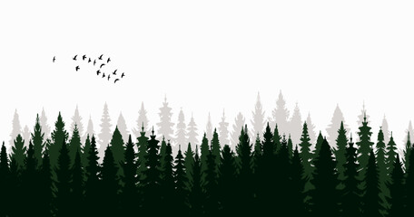 silhouette black forest , nature design vector isolated