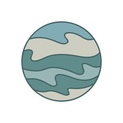 Planets of the solar system, sun in doodle style