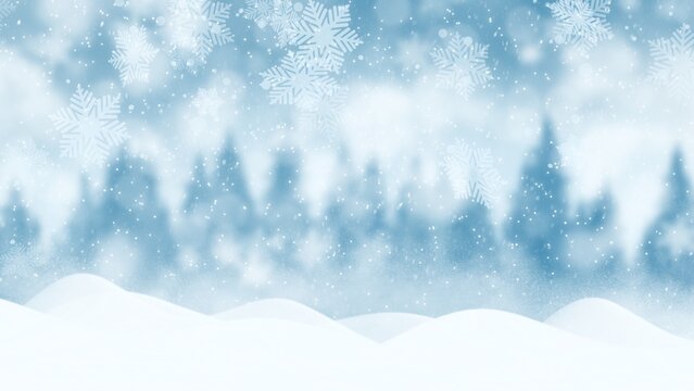 Abstract Backgrounds Christmas tree forest with snowflake on blue backgrounds