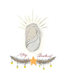 The baby Jesus was born. greeting card or banner. flat vector illustration. Marry Christmas and Happy New Year