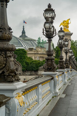 Fototapeta na wymiar An ornate bridge in Paris, France.