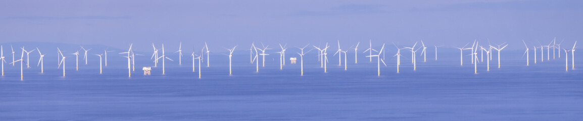Environmental renewable energy park on the sea in Wales, UK