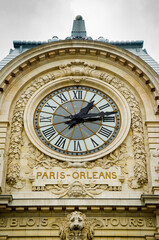 The clock on the Museé d'Orsay in Paris, France.