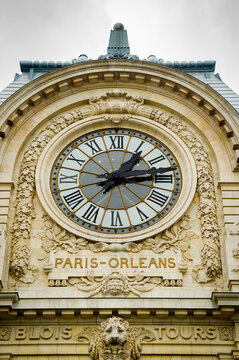 The clock on the Muse&eacute; d'Orsay in Paris, France.