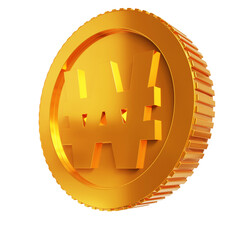 won gold coin symbol 3d render design