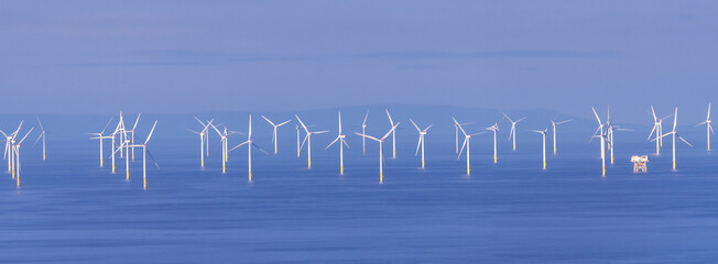 Environmental renewable energy park on the sea in Wales, UK