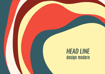 Colored abstract wave round shapes. Design template. Vector illustration