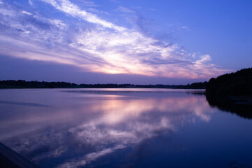 sunset over the river