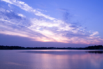 sunset over the lake