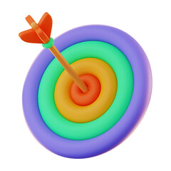 Premium game target icon 3d rendering on isolated background