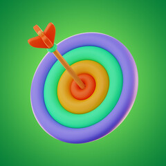 Premium game target icon 3d rendering on isolated background