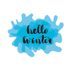 Calligraphic text of winter for greeting card.