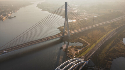 Cable-stayed bridge in Gdansk, Poland.