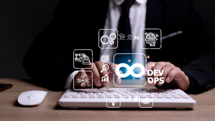 DevOps Methodology Development Operations agil programming technology concept.