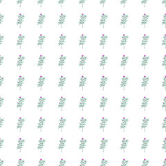 Decorative forest flower endless wallpaper. Hand drawn herbal seamless pattern.