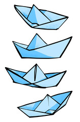 Set of paper boats.