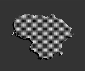 Vector map Lithuania from dots, digital template