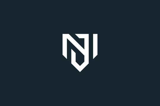 Alphabet letter JN, NJ icon logo vector.