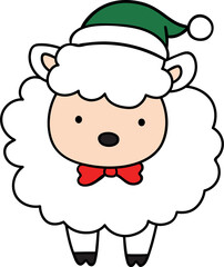 Sheep christmas illustration