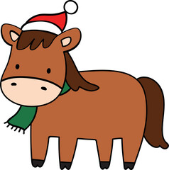 Horse christmas illustration