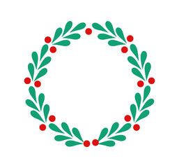 Christmas mistletoe wreath decorative symbol illustration. - 548806719