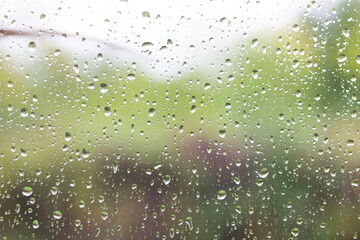 raindrops on glass used as a background