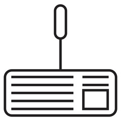 Computer gaming, line art komputer illustration, isolated style, PC icon logo symbol vector