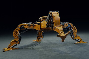 large robot legs.3D artwork.3D rendering.3D illustration