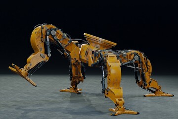 large robot legs.3D artwork.3D rendering.3D illustration