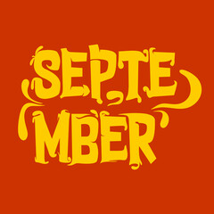 september vector typography