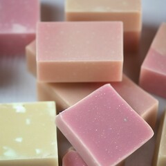 Colorful soap bars, handmade natural zero waste soap, spa and skincare small business idea, solid soap