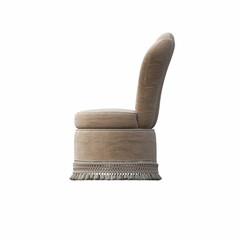 soft pouf isolated on white background, interior furniture, 3D illustration, cg render