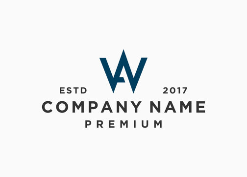 initial letter wa or aw logo design vector illustration template